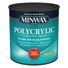 Minwax Polycrylic Finish Flat Clear Water-Based Polycrylic 1 qt 4-PACK 