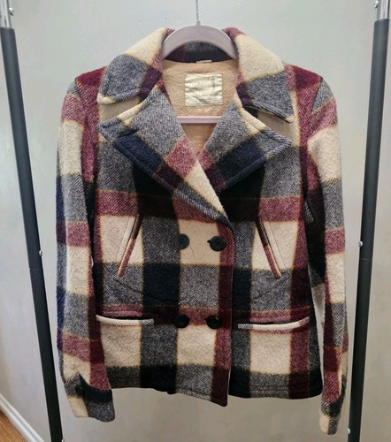 Chippewa, VTG RARE 40s 50s Chippewa Jacket S Red Virgin Wool Lined Double Breasted Coat