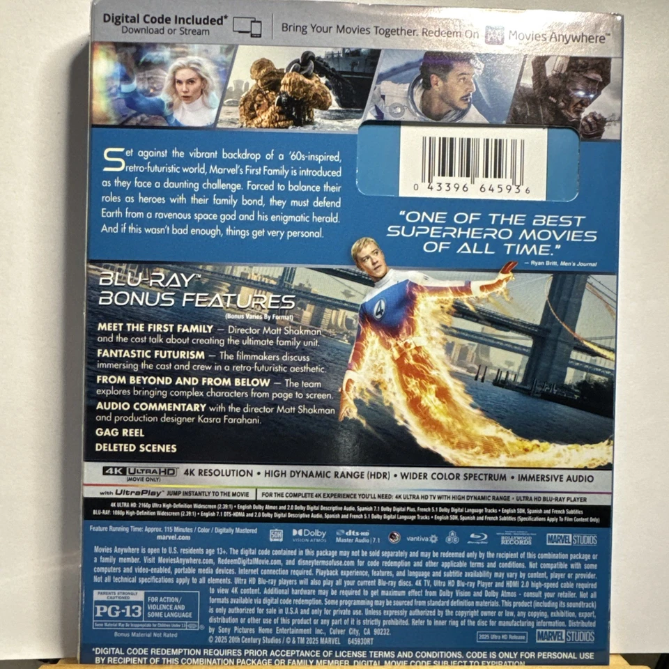 The Fantastic Four: First Steps (4K UHD, Blu-ray, 2025) w/ Embossed Slipcover - Image 2 of 4