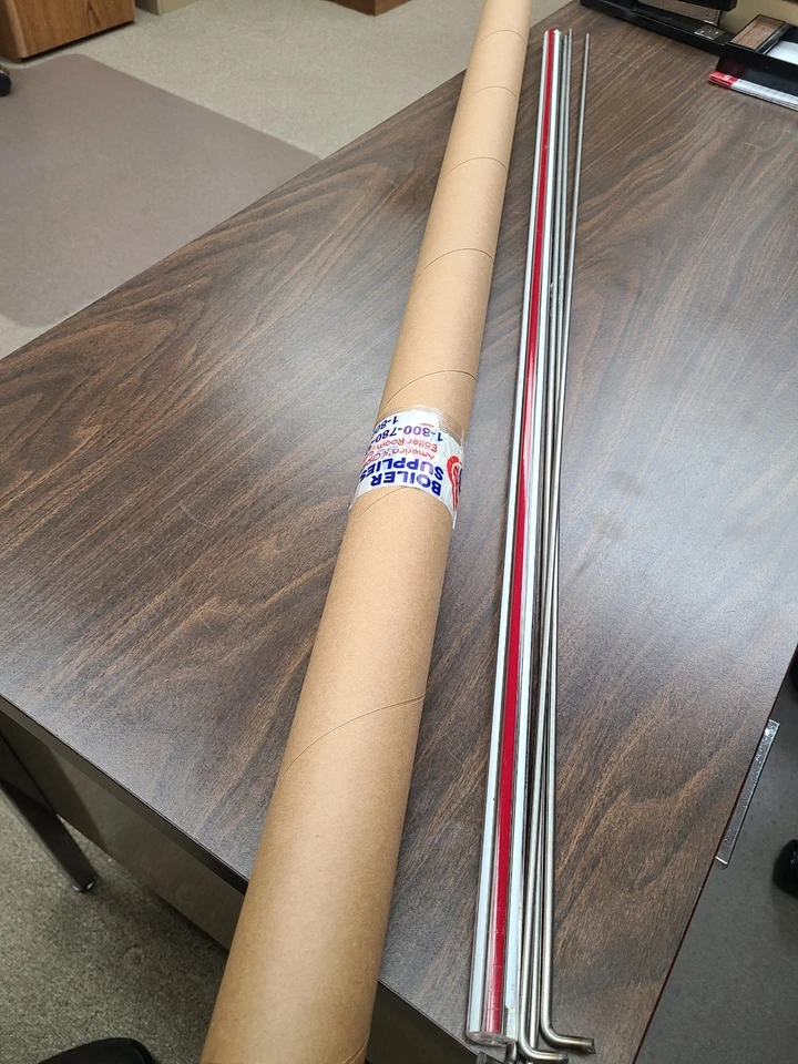 Medidores de nivel de líquido de acero inoxidable Conbraco 23-450 con línea roja de vidrio de sitio de 38,5" Foto 3 de 4