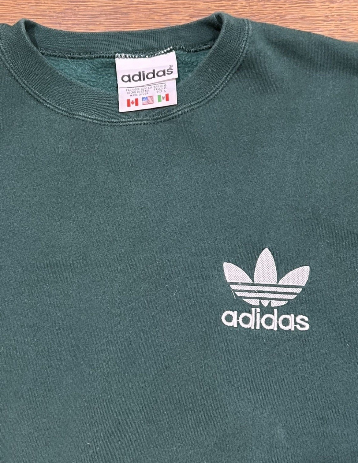 Vintage Adidas Sweatshirt Trefoil Crewneck Pullover Kanye West Mens Large 90s image 3
