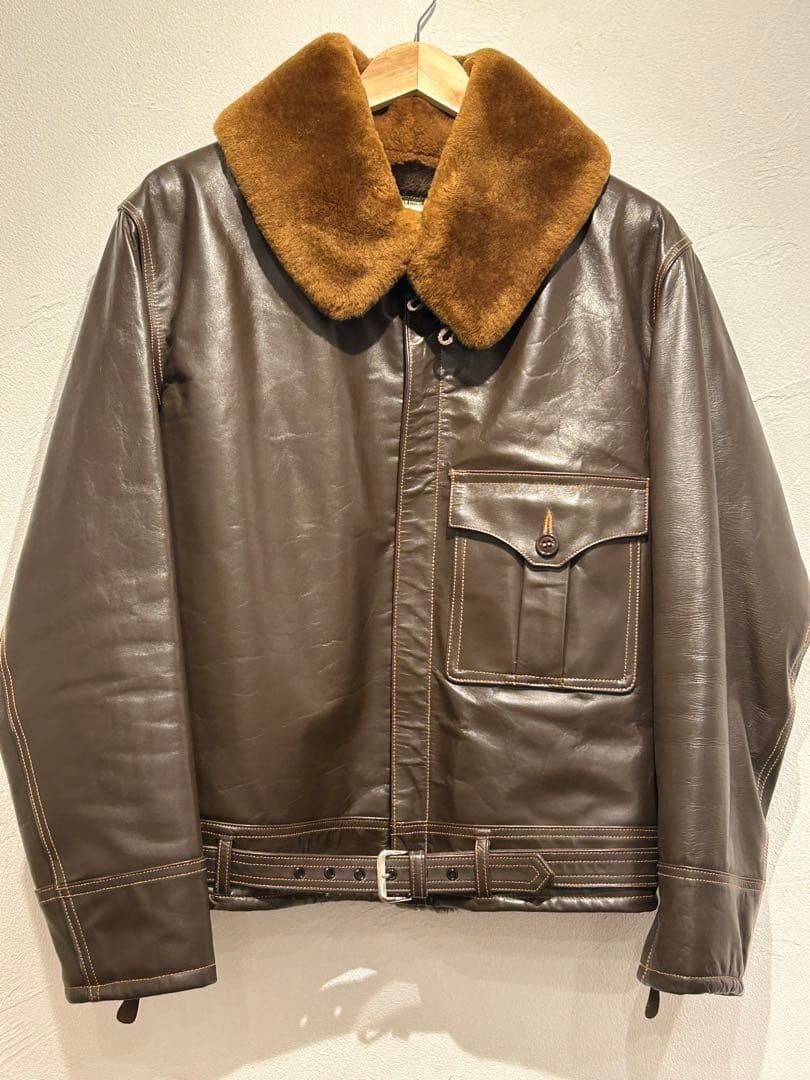 Buzz Ricksons B2 Flight Jacket Brown Horsehide Us… - image 1