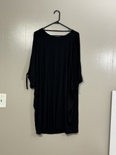 Asos Black Long Slit Sleeve Mini Dress Women’s Size 12 with Open Back       C47