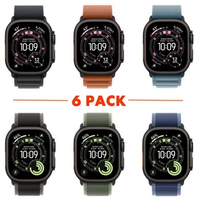 6 PACK Alpine Trail Loop Nylon Sport Band Strap for Apple Watch Ultra 3 2 1 49mm