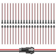 20 Pairs JST SM 2 Pin Male Female Plug Connector Cable with 15cm 22AWG Wire f...