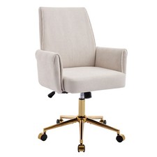 Stripe Velvet Home Office Computer Desk Swivel Chair Armchair Star Base Rollers