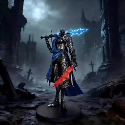 Rellana Twin Moon Knight with Miquella Sword Action Figure Collectible Statue