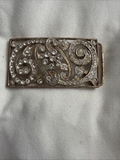 Rhinestone Colorful Gold Belt Buckle Sparkle Flowers Beautiful Sparkly Bling NWT