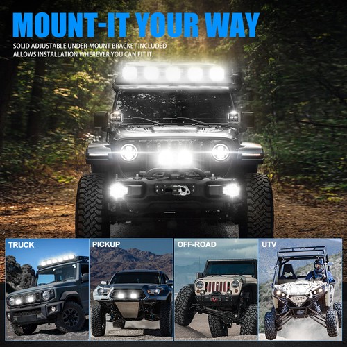 COLIGHT 3" 4" 5" Side Shooter LED Work Driving Lights Spot Pods DRL White Amber - Picture 10 of 66