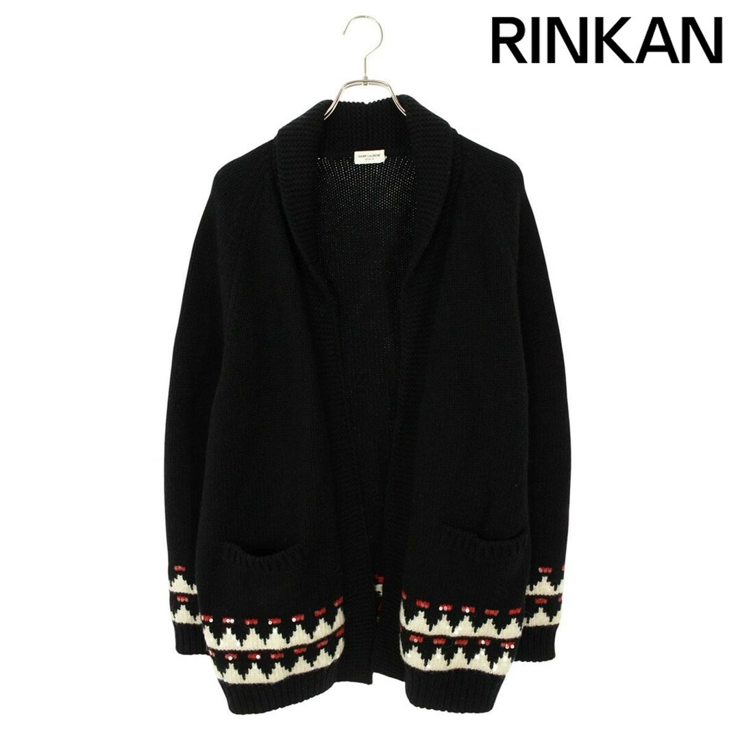 Saint Laurent Paris 19AW 577638 YAFR2 Cardigan uomo impreziosito da paillettes L u