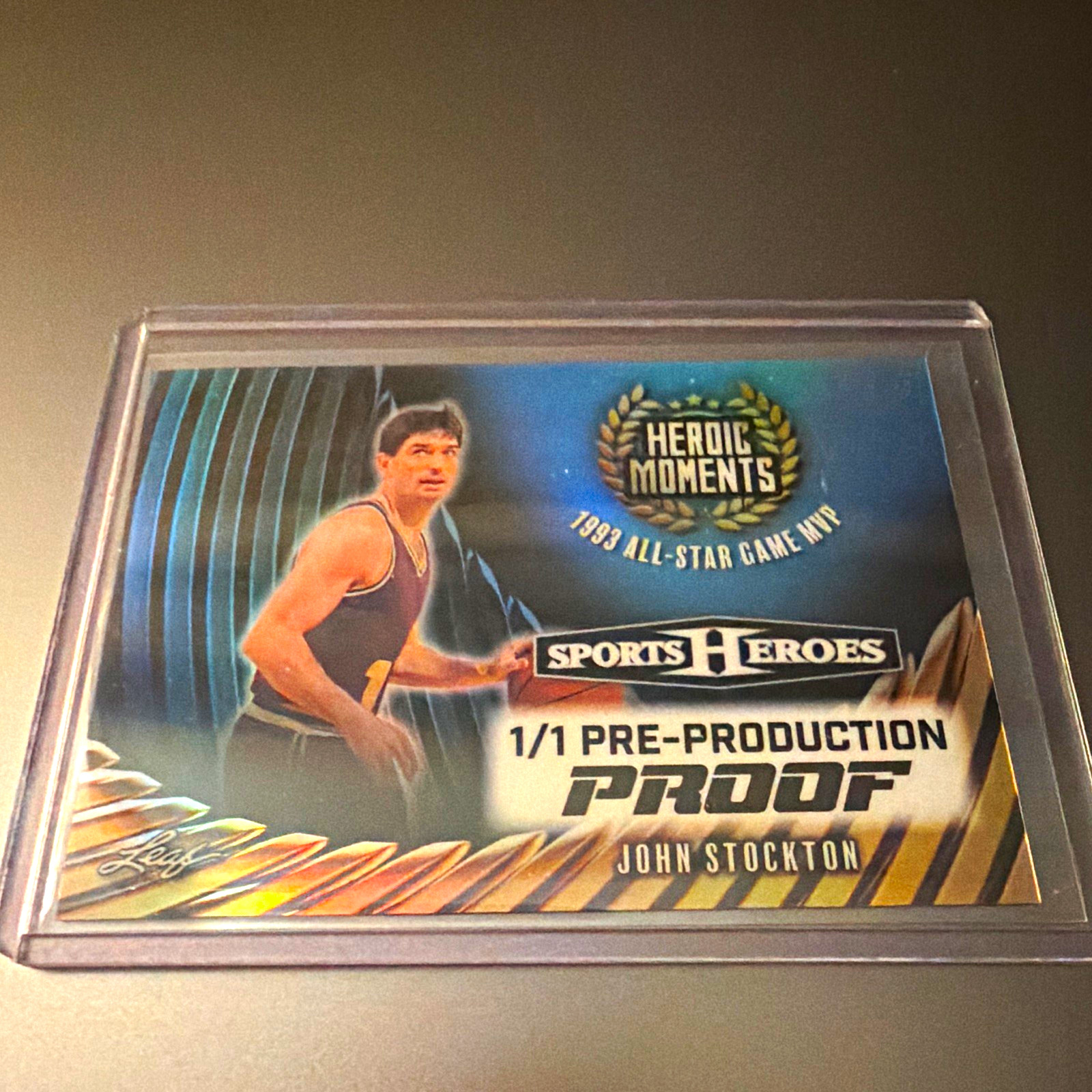 Leaf Sports Heroes John Stockton Heroic Moments Pre-Production Proof 1/1