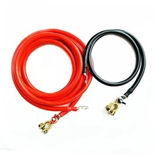 Paka Tools Battery Relocation Kit,1/0AWG Cable,Top Post 12 FT RED/ 3 FT 