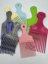 Vintage Hair Lift Comb Plastic Pick LOT Of 8 USA Different Colors