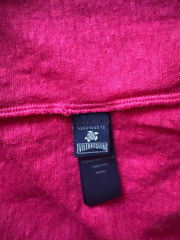 Vestido Vilebrequin 100% Lino Relajado Informal Playa Bolsillos Talla S Foto 4 de 4