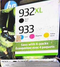 HP 932XL/933 Genuine Original Ink Cartridges 4-Pack Black/Cyan/Magenta/Yellow