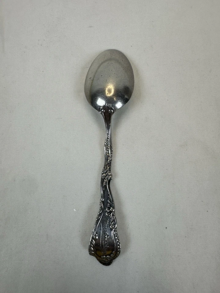 "Cuchara Demitasse Gorham de plata esterlina - diseño de pergamino barroco 4,25"" antigua" Foto 3 de 4