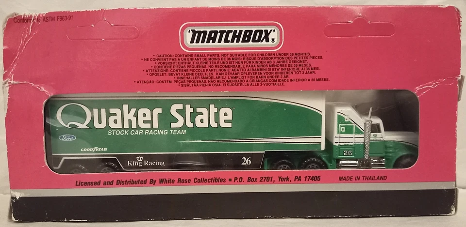 Matchbox SuperstarTransporters 1992 No CY 104 Quaker State Stock Car Racing Team - Image 2 of 4