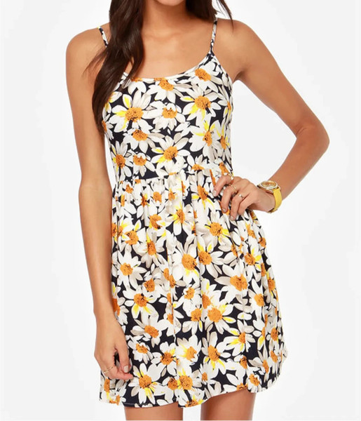 Mooloola Daisy Floral Mini Slip Dress Womens 14 White Yellow Strappy Cottagecore