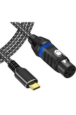 USB C/Type-C to XLR 3-Pin Mic Audio Cable Male to Female Microphone Adapter Cord