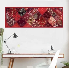 60" GORGEOUS SARI DÉCOR ANNIVERSARY GIFT WALL HANGING RUNNER THROW TAPESTRY