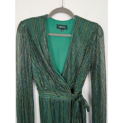 green metallic wrap dress 4Si3Nna Weila Stripe Long Sleeve At Nordstrom Rack FD35926