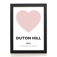 A4 PRINT - Duton Hill, Essex - Word Heart Design - TL6026