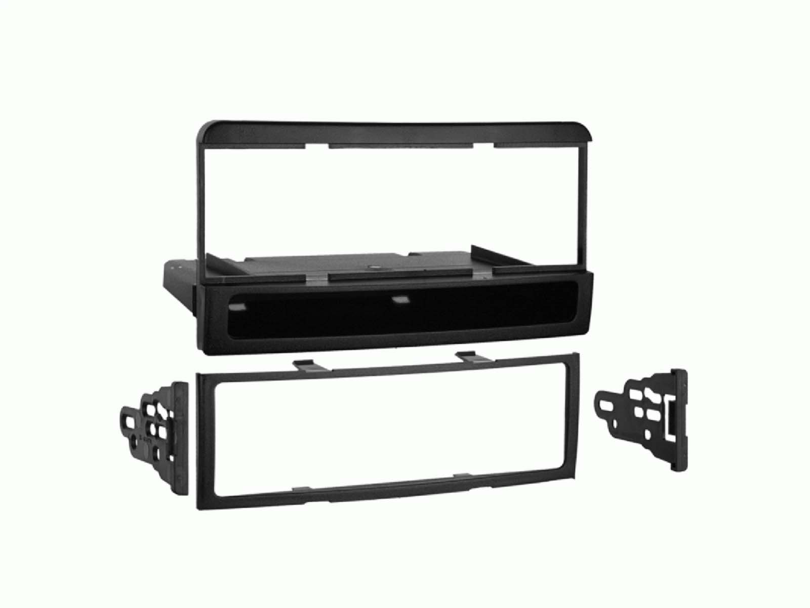 Façade autoradio 1-DIN avec vide-poche pour Ford et Mazda, couleur noir standard