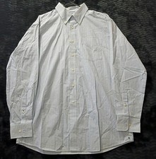 Tommy Hilfiger Ithaca Shirt Men Large L 16.5 34/35 Blue Yellow Plaid L/S Gingham