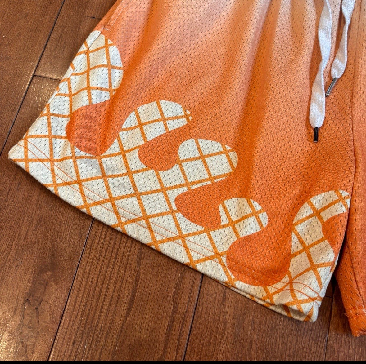 Mens Baseball Lifestyle 101 Creamsicle Mesh Shorts Orange White sz M