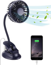 Clip on Small Mini Fan, Portable Usb Battery Operated Rechargeable Quiet Persona