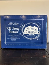 Dept 56 Snow Village"Old Chelsea Mansion" w/Book Cord Light Box Tag -Beautiful