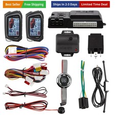 2 Way Car Alarm System with 1.73'' LCD Pager Display Push Start Button Remote...