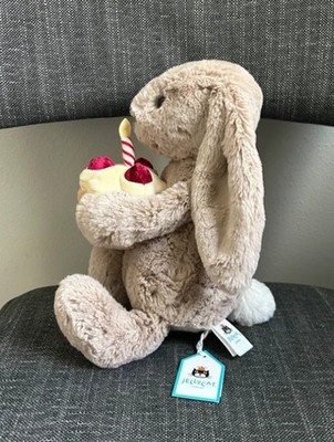 Jellycat Bashful Beige Bunny Birthday Cake Plush Toy Soft Gift