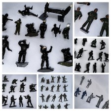 Vintage Army Men Soldiers Lot of 66 Green Blue Silver Multicolor 1.5 to 2.5