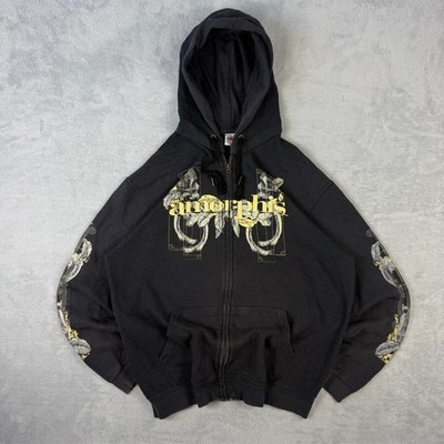 Vintage FOTL Amorphis 2000s Black Circle Finnish Metal Oversized Lrg Full Zip Hoodie