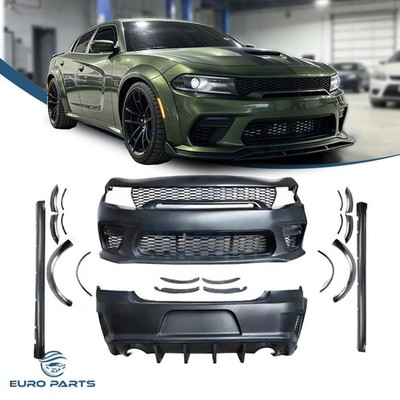 For 2015~2023 Dodge Charger Widebody Kit Hellcat Front and Rear Bumper Body Kit
