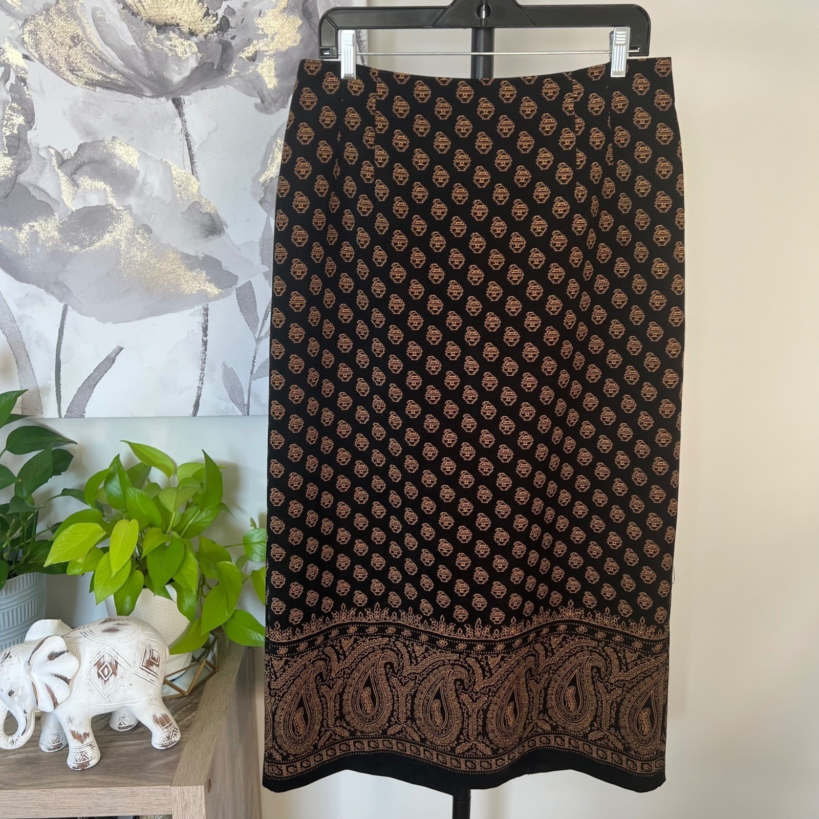 Vintage Maxi Skirt Y2K Boho Whimsigoth Fairy Grunge Dark Academia 90s Paisley-image