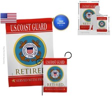 Breeze Decor US Coast Guard Retired Garden Flag Small Double-Sided Made in USA