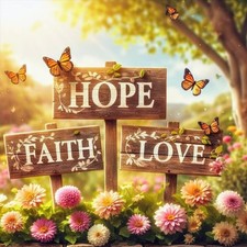 Faith Hope Love Diamond Art Kits for Adults, 5D Diamond Painting Kits for Beginn