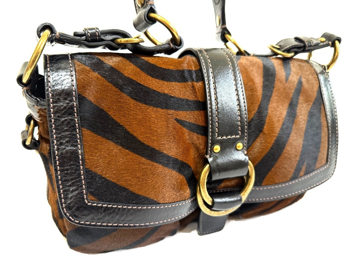 【希少】COACH ソーホー レザー サッチェルバッグ Y2K アーカイブ RARE COACH LTD Y2K CHELSEA FIELD POCKET HAIRCALF ZEBRA STRIPE