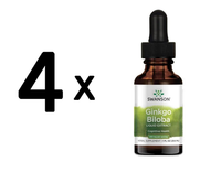 4 X Swanson Ginkgo Biloba Liquid Extract, 250Mg - 29 Ml. (413,71 Eur/L)