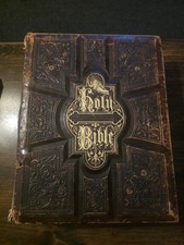1874 Holman Family Bible Illustrated Apocrypha Dictionary Large Antique Bible
