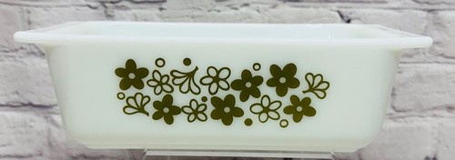 Vtg Pyrex Spring Blossom Crazy Daisy 913 Bread Loaf Pan Meatloaf - Picture 3 of 20