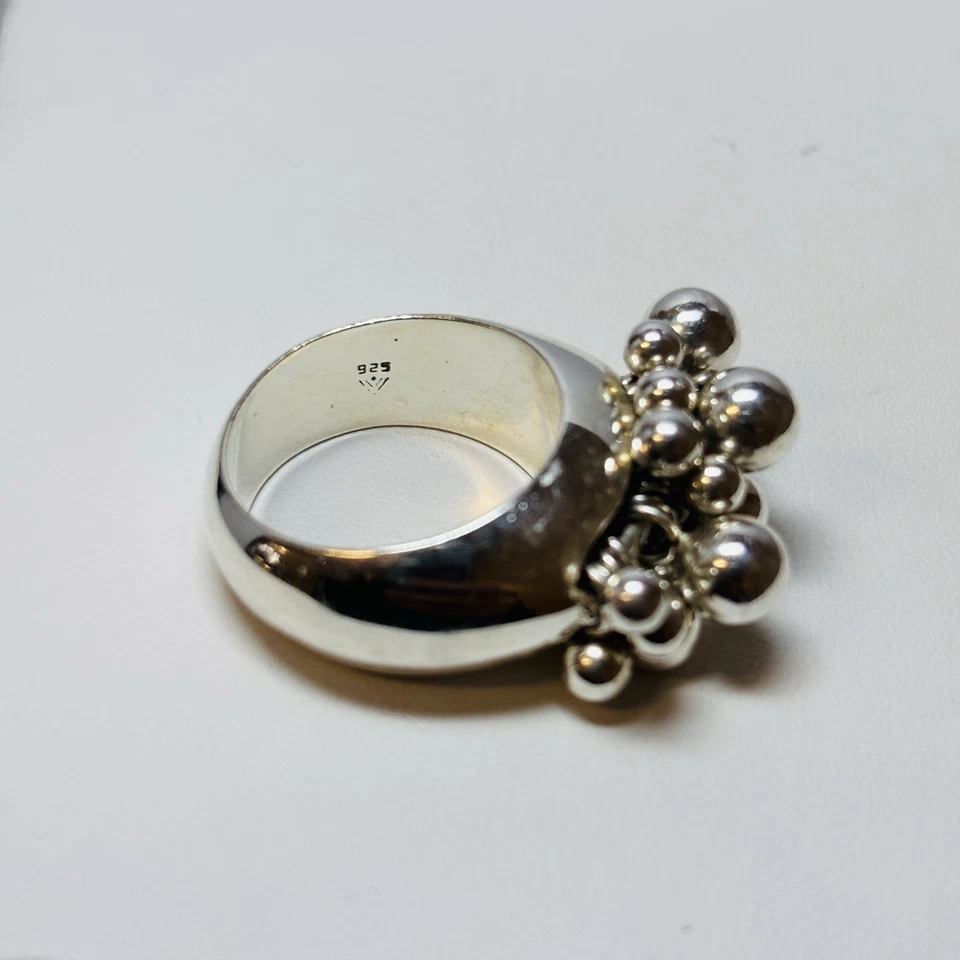 Anillo de bola con cuentas Cha Cha de plata de ley 925 Silpada R1203 talla 8,25 Foto 2 de 4