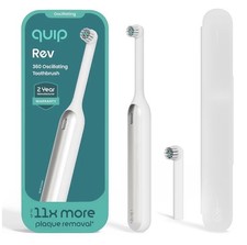 quip 360 Oscillating Rechargeable Electric Toothbrush  Travel Case - White/Blue