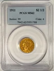 1911 MS62 PCGS Indian Head Quarter Eagle NICE HONEY GOLD