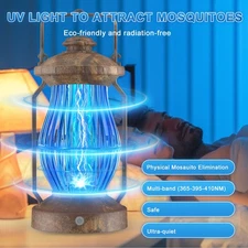 Portable Cordless Hanging Mosquito & Fly Trap - Rechargeable Bug Zapper UV Light