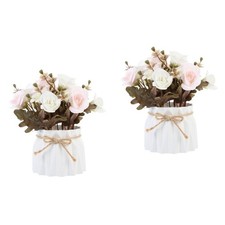  2 Pack Artificial Potted Plant Flowers for Vase Simulated Arrangement