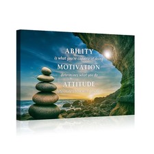 Motivational Wall Art Canvas Poster Ability Motivation Attitude Inspirational