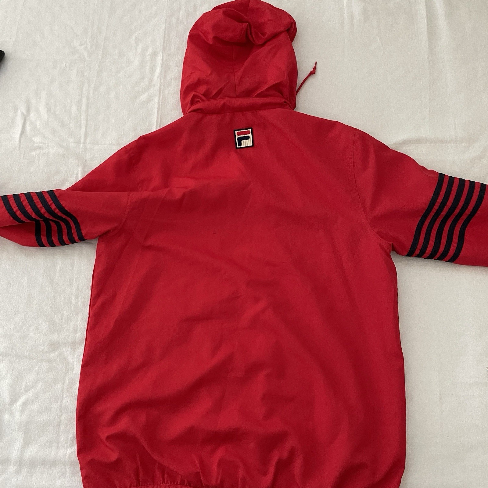 Fila Sony Ericsson Open Vintage Tennis Warmup Jacket Roll Up Felpa con Cappuccio Rosso GRANDE Zip